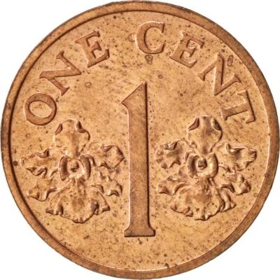 Singapore | 1 Cent Coin | Orchid | Km:98 | 1992 - 2002 - Image 1 of 4