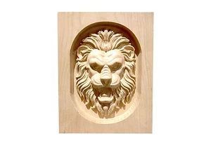 Roseta/Aplique Rectangular Cabeza de León 6-3/4" x 5-1/4". Cereza, caoba... - Imagen 1 de 5