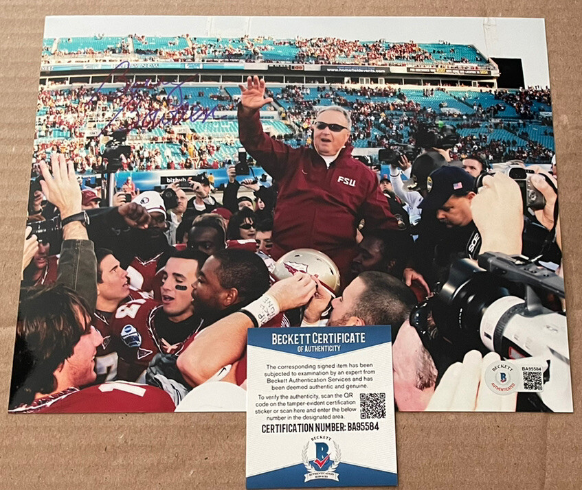 Bobby Bowden Autographed Signed 8 X10 Photo Of His Last Game Beckett Certified 