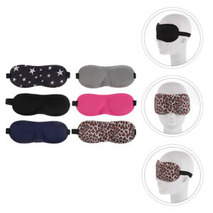  6 Pcs 3D Goggles Eye Silk Shade Mask Blindfold Soft Sleeping Aid