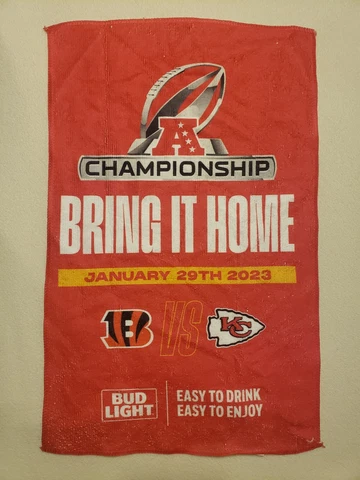 Kansas City Chiefs vs. Bengals 1-29-2023 Stadium Rally Towel AFC Championship Cover