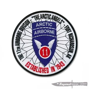 11th Airborne Division Embroidered Patch ( 4 1/2") - Wax Back - Arctic Angels - Picture 1 of 3