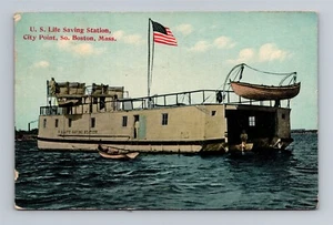 Postal de la estación salvavidas de Estados Unidos City Point South Boston Massachusetts c.1913 - Imagen 1 de 2