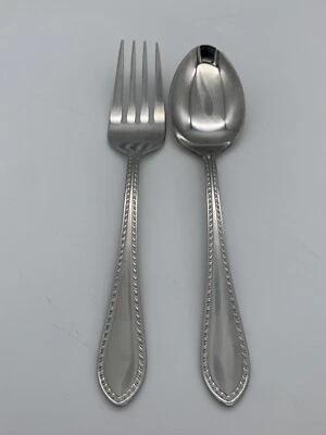 Reed & Barton 18/10 Stainless Steel Serving Fork & Spoon Set. read description - Image 1 of 4