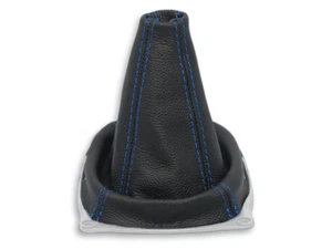 HYUNDAI TERRACAN 2001-2007 FUNDA PALANCA DE CAMBIOS CUERO COSTURAS AZUL OSCURO - Imagen 1 de 4