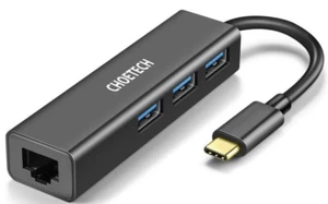 CHOETECH USB 3,0 RJ-45 Port HUB-U02 Adapter Typ-C zu Gigabit-Ethernet Nr.1667 - Bild 1 von 1