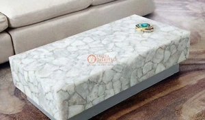 Agate Counter Top | Console Table top, Coffee Table White Agate Natural Handmade - Picture 1 of 1