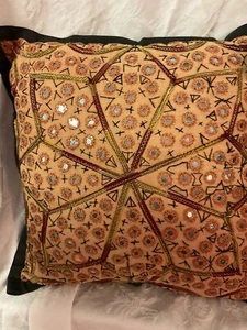 Fundas de almohada vintage boho chic bordadas a mano - Imagen 1 de 5