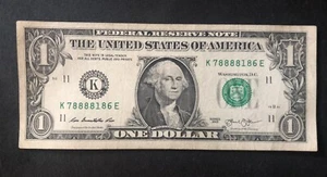 ***Fancy Serial Number $1 Bill - Five of a Kind Number X8888X8X*** - Picture 1 of 4