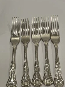 S003 Kings Pattern Forks Large 5 Silver Plated A1 Hf And Co Sheffield - Picture 1 of 10