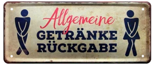 ''Allgemeine Getränkerückgabe'' 28x12cm Blechschild - Bild 1 von 5