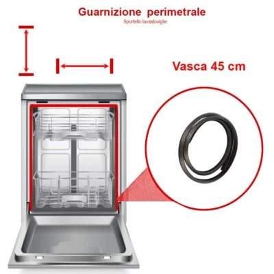 Guarnizione Perimetrale 3 Lati Vasca 45 Lavastoviglie Ariston Whirlpool Ignis - Imagen 1 de 3