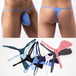 Para Hombres Tanga Calzoncillos Tanga Bikini Ropa Interior Sexy T-Back Bolsa Bragas Traje de Baño ♡ - Imagen 1 de 21