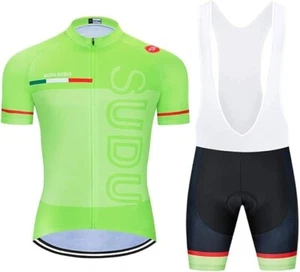 (USA Seller) Men's Cycling Short Sleeve Jersey+ Bib Set - Picture 1 of 4