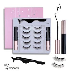 5 Pairs Magnetic Eyelashes,Waterproof Magnetic Eyeliner , Tweezer Kit - Picture 1 of 7