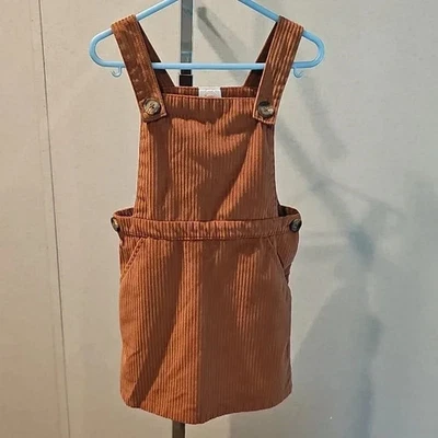 Vestido Wonder Nation Marrón Pana con Bolsillos Niñas Talla XS 4/5 Usado Foto 1 de 4