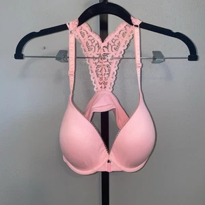 Victoria Secret Bra 34DD Bra Nwt Racerback Pink Lace - Picture 1 of 5