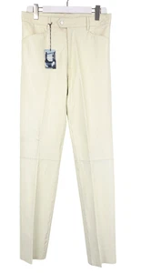 RICHMOND Trousers Men's IT 50 Beige Leather Straight Leg Regular Fit Pants - Picture 1 of 20
