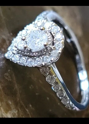 ZalesNEW 1/2 ct. t.w. Diamond Pear Shape Size 6  Engagement Ring 14K White Gold  - Image 1 of 4