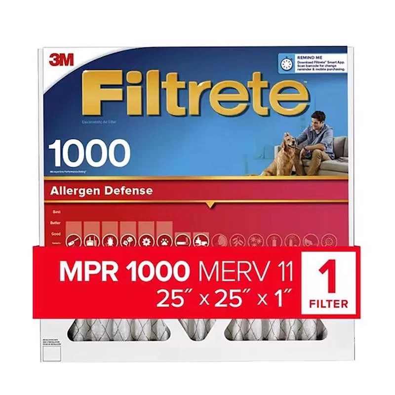 Filtro de aire de alérgenos plisado 3M AL15-4 11 MERV 25 H X 25 W X 1 D pulg. (Pack de 4) Foto 1 de 1