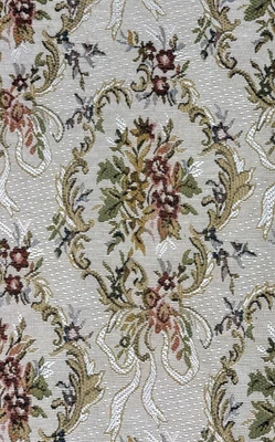 Tan Romantic Floral Bouquet Tapestry Decor Fabric BTY #31 - Image 1 of 4