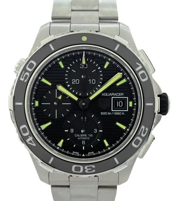 Tag Heuer 43mm Men's Aquaracer Automatic Black Dial Cal. 16 Watch! Ref: CAK2111! - Image 1 of 4