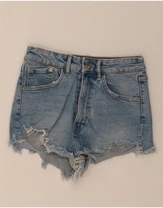 ZARA Womens Denim Shorts EU 34 2XS W24 Blue Cotton BF01 - Picture 1 of 3