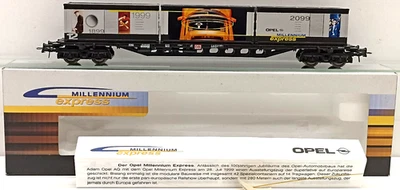 ROCO 47981, Containertragwagen der DB "OPEL MILLENIUM-express"  (N105) - Bild 1 von 4