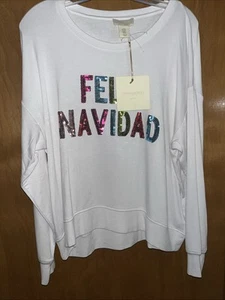 Cynthia Rawley Feliz Navidad MEDIUM SWEATSHIRT Neu mit Etikett (B68) - Bild 1 von 7