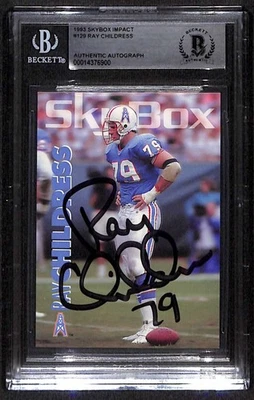 Skybox Impact 129 Ray Childress BGS 1993 autografiado BAS auténtico C76912 Foto 1 de 2