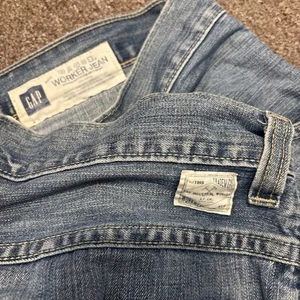 Pantalones de mezclilla GAP Worker para hombre 35x32 azules holgados pierna ancha desvanecido patinador Y2K sueltos - Imagen 1 de 12