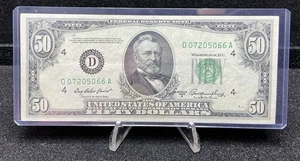 1950 A $50 Federal Reserve Note Cleveland , OH Fifty Dollar Bill Banknote Z76 - Picture 1 of 2