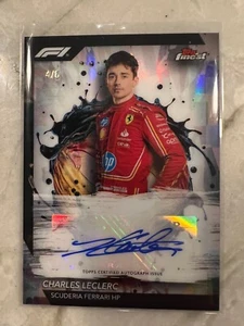 2024 Topps Finest Formula 1 Charles Leclerc refractor negro automático 4/6 FAC-LEC - Imagen 1 de 2