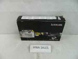 Genuine Lexmark X748H1YG Hi Yield Yellow Toner Cartridge X748 NEW SEALED - Picture 1 of 18