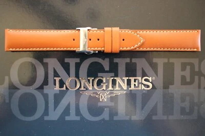 LONGINES 19MM BRONCEADO MIEL DESPLIEGUE HEBILLA DE PANTORRILLA LISA CORREA DE RELOJ CORREA DE RELOJ Foto 1 de 4