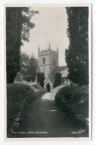The Church Upper Slaughter Gloucestershire Old Real Photo Postcard - Picture 1 of 2