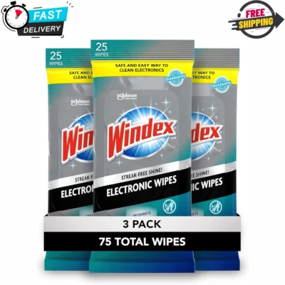 Windex Electronic Cleaning Wipes, Pre-Moistened Screen Wipess for TVs... -3 Pack - Image 1 of 4