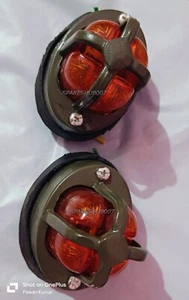 FIT FOR JEEPS WILLY FORD MB GPW CJ2A CJ3B CJ3B PARKING LIGHT PAIR WITH GRILL#J15 - Picture 1 of 3