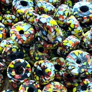 Handcrafted Art Glass Millefiori Beads 100 QTY Multi Color African Trade Beads - Picture 1 of 6