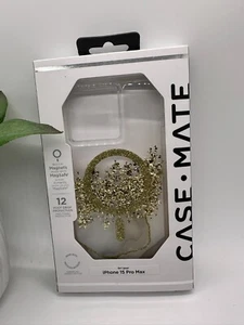 Case-Mate Apple iPhone 15 Pro Max Case with magsafe - White/Gold Karat Marble - Picture 1 of 6