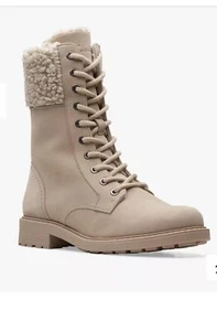 Clarks Orinoco 2 Warm Faux Fur Lined Suede Leather Boots, Sand Uk 6 D / 39.5 - Picture 1 of 7