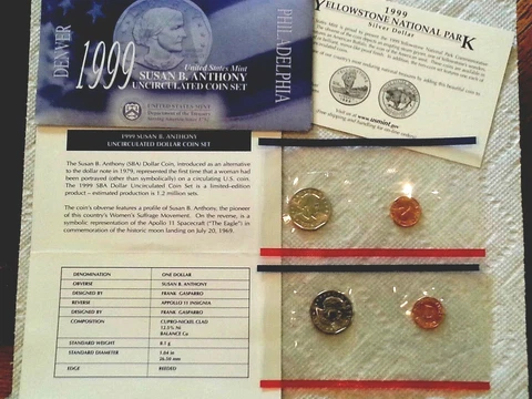 1999-P&D Susan B Anthony Mint Set * COA & All Inserts * Last Year for Susan B's Cover