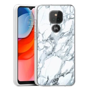 (White Marble)ShockProof TPU phone case cover(Clear)for Moto G Play(2021) - Picture 1 of 8