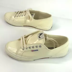 SUPERGA ALEXA CHUNG Varnish Off White Patent Low Top Shoes Women's 10, Euro 41.5 - Picture 1 of 15
