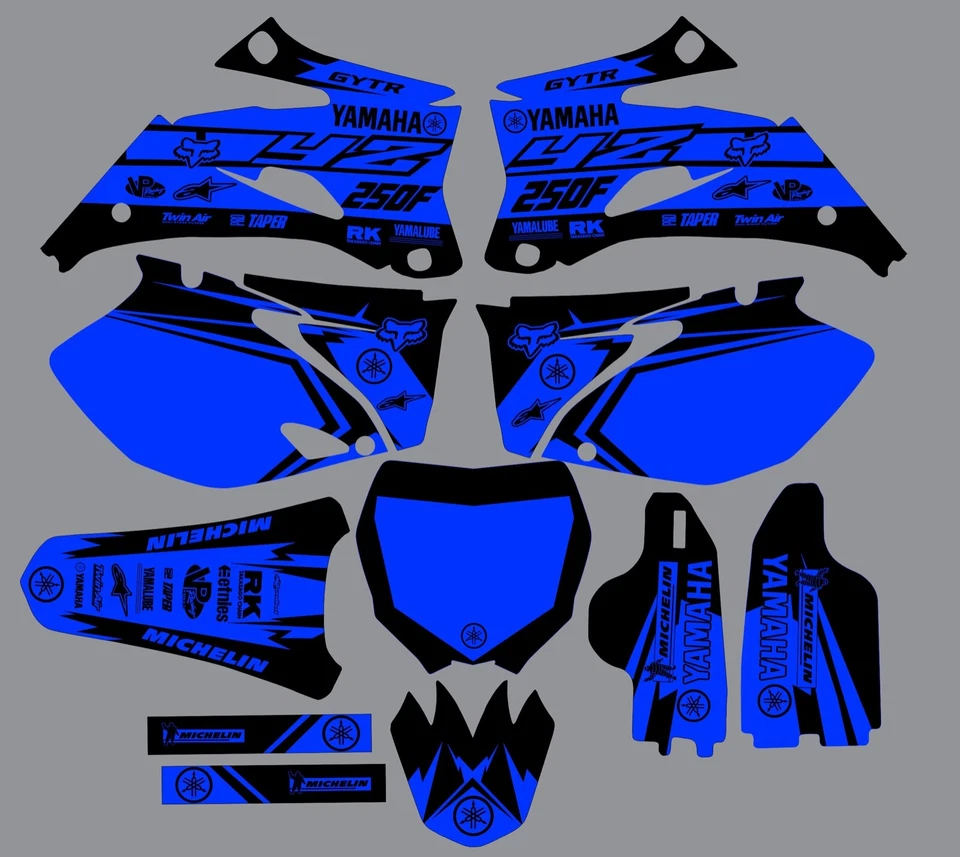 Calcomanías para Yamaha Graphics YZ 250F YZ250F 2006 2007 2008 2009 azul negro Foto 1 de 1