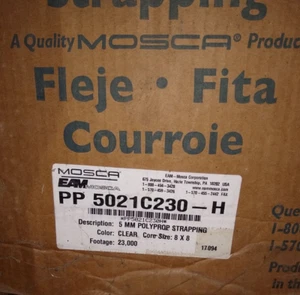 "EAM MOSCA PP 5021 5mm Polypropylene Strapping - 23,000 ft Machine Grade, White" - Picture 1 of 1