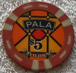 Pala Casino 2001 $5 ficha de mesa actual tribal Pala California* - Imagen 1 de 2