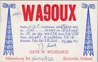 amateur ham radio QSL postcard WA9OUX Dave W. Wilhelmus 1965 Boonville Indiana
