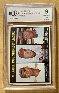Sandy Koufax/Jim Bunning 1967 Topps S.O. Leaders #238 BCCG 9 Near Mint Or Better - Bild 1 von 3