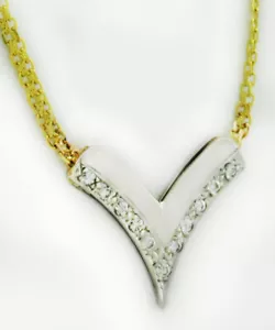 GENUINE 0.25 Cts DIAMONDS NECKLACE 10K GOLD * Free Certificate Appraisal - Picture 1 of 4